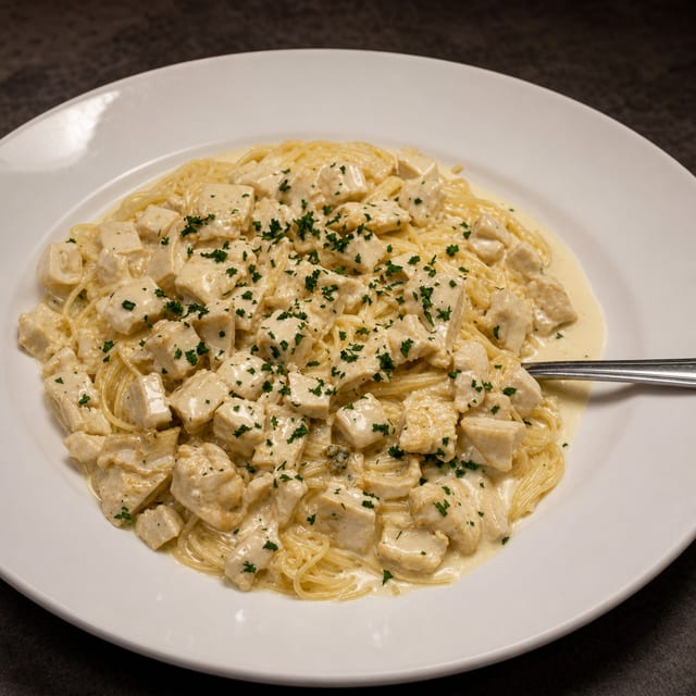 Lunch Alfredo Pasta.